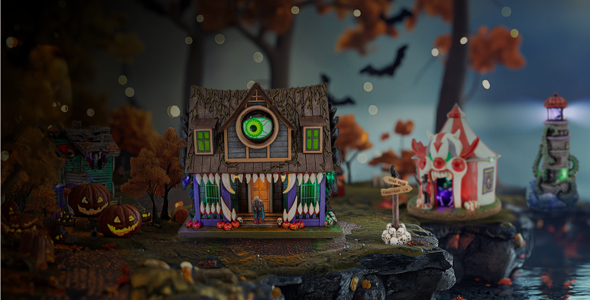 Halloween village display
