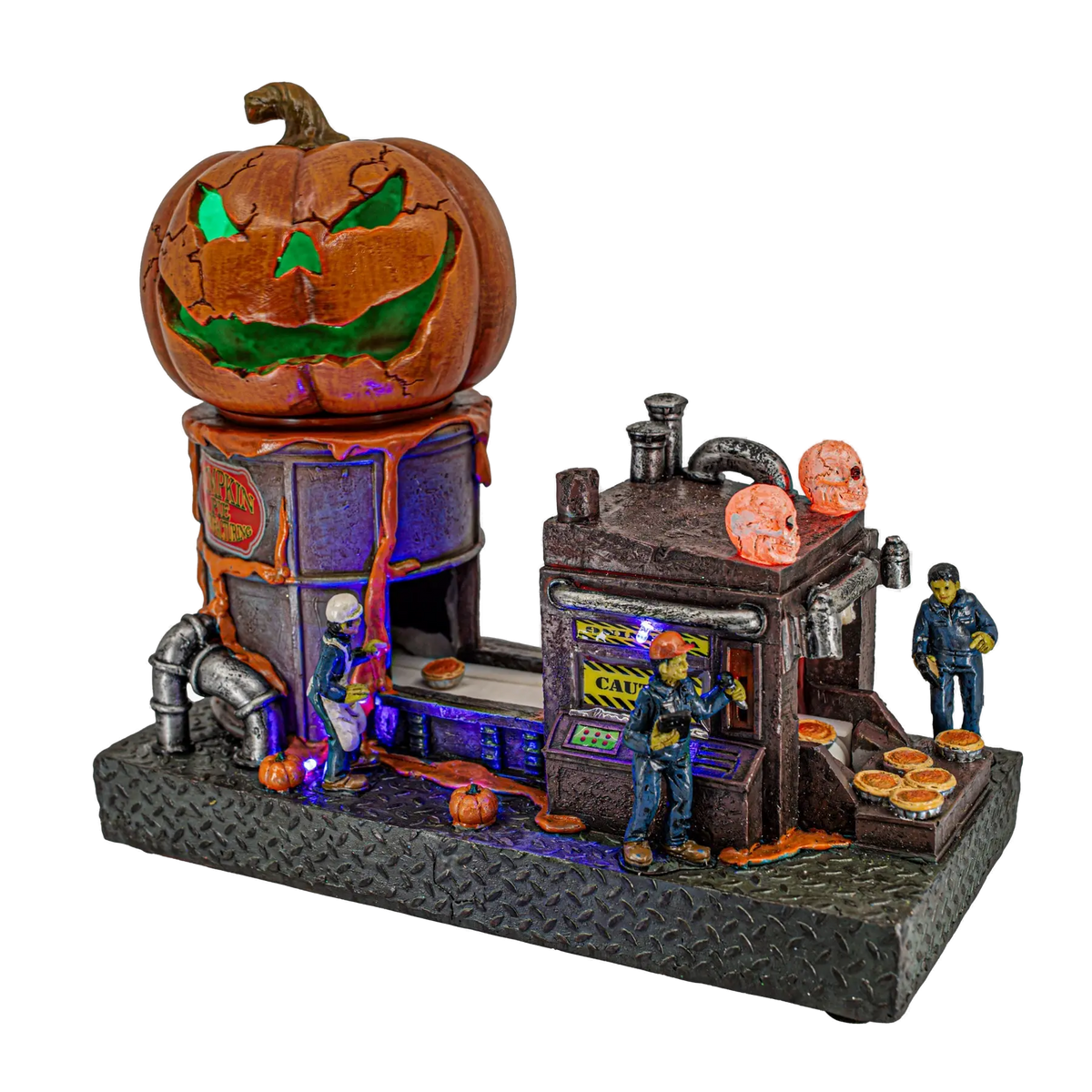 Animated Pumpkin Pie Factory Halloween Village – Lighted Bakery