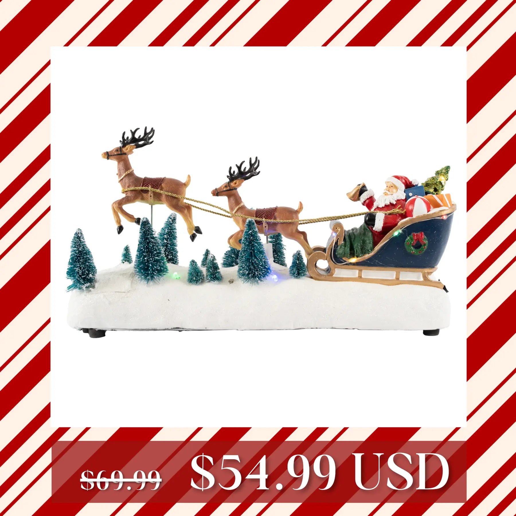Santa in Sleigh with Reindeer fgsquarevillage
