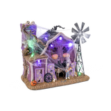 The Webbed Barn – Lighted Halloween Village Building