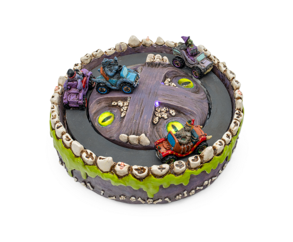 Monster Truck Jam – Lighted Animated Halloween Village Piece