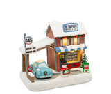Newman's Grocers & Gas – Lighted Christmas Village Piece
