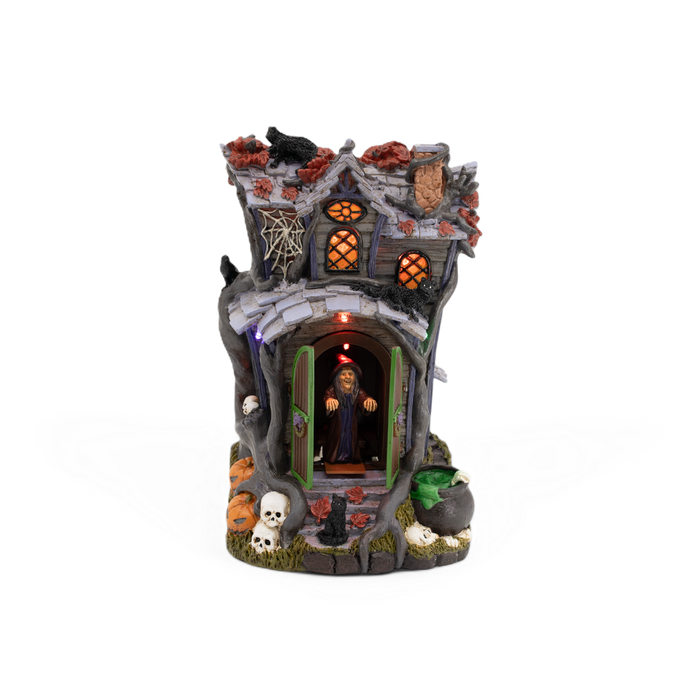 Witch of the Woods – Lighted Animated Halloween Village Building