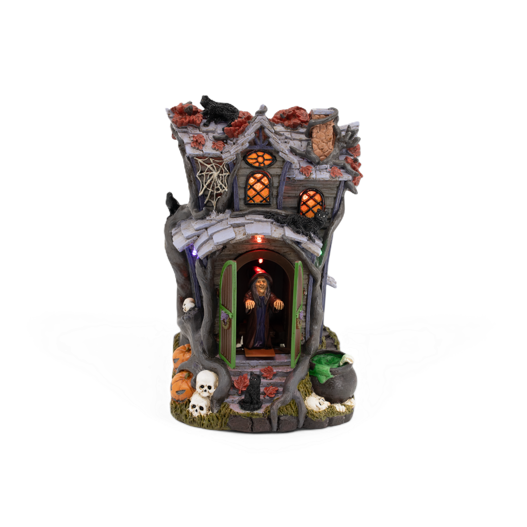 Witch of the Woods – Lighted Animated Halloween Village Building