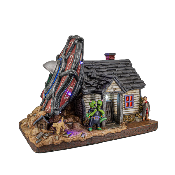 No Landing Zone – Lighted UFO Crash Halloween Village Building