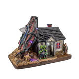 No Landing Zone – Lighted UFO Crash Halloween Village Building