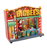 BigBees Retro Department Store with Window Display Animated Christmas Village Decoration