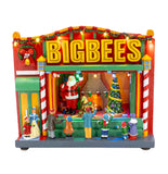 BigBees Retro Department Store with Window Display Animated Christmas Village Decoration