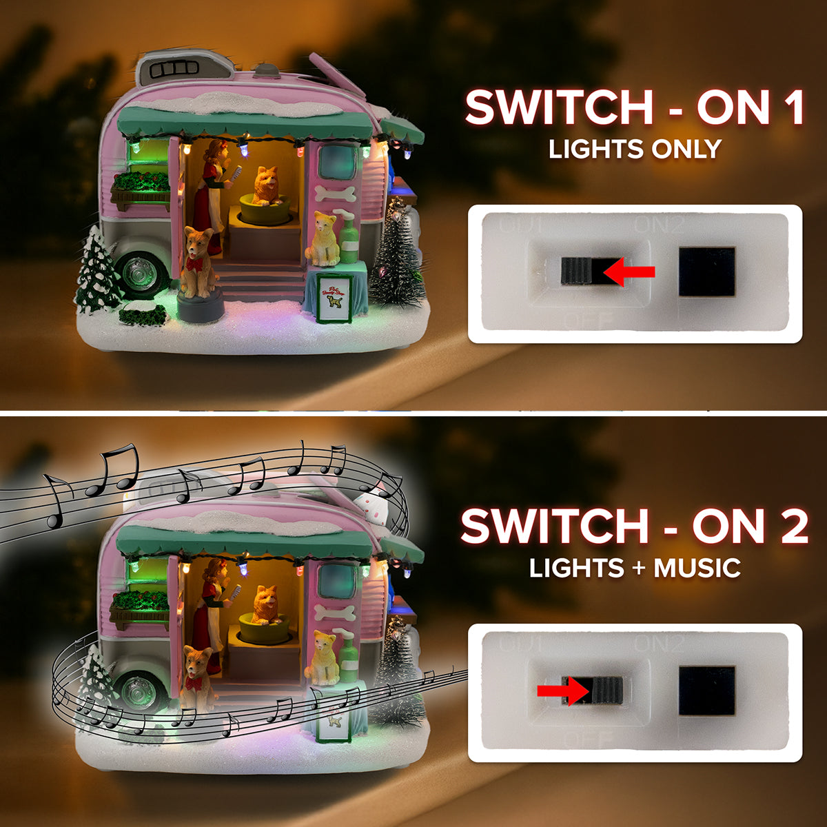 Pet Grooming Trailer – Lighted Christmas Village Building