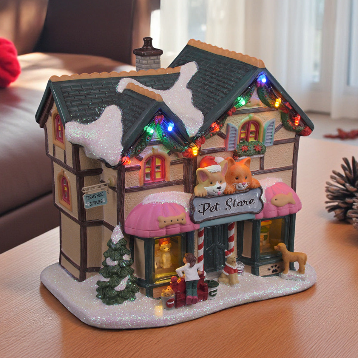 Holiday Pet Store – Lighted Christmas Village Building