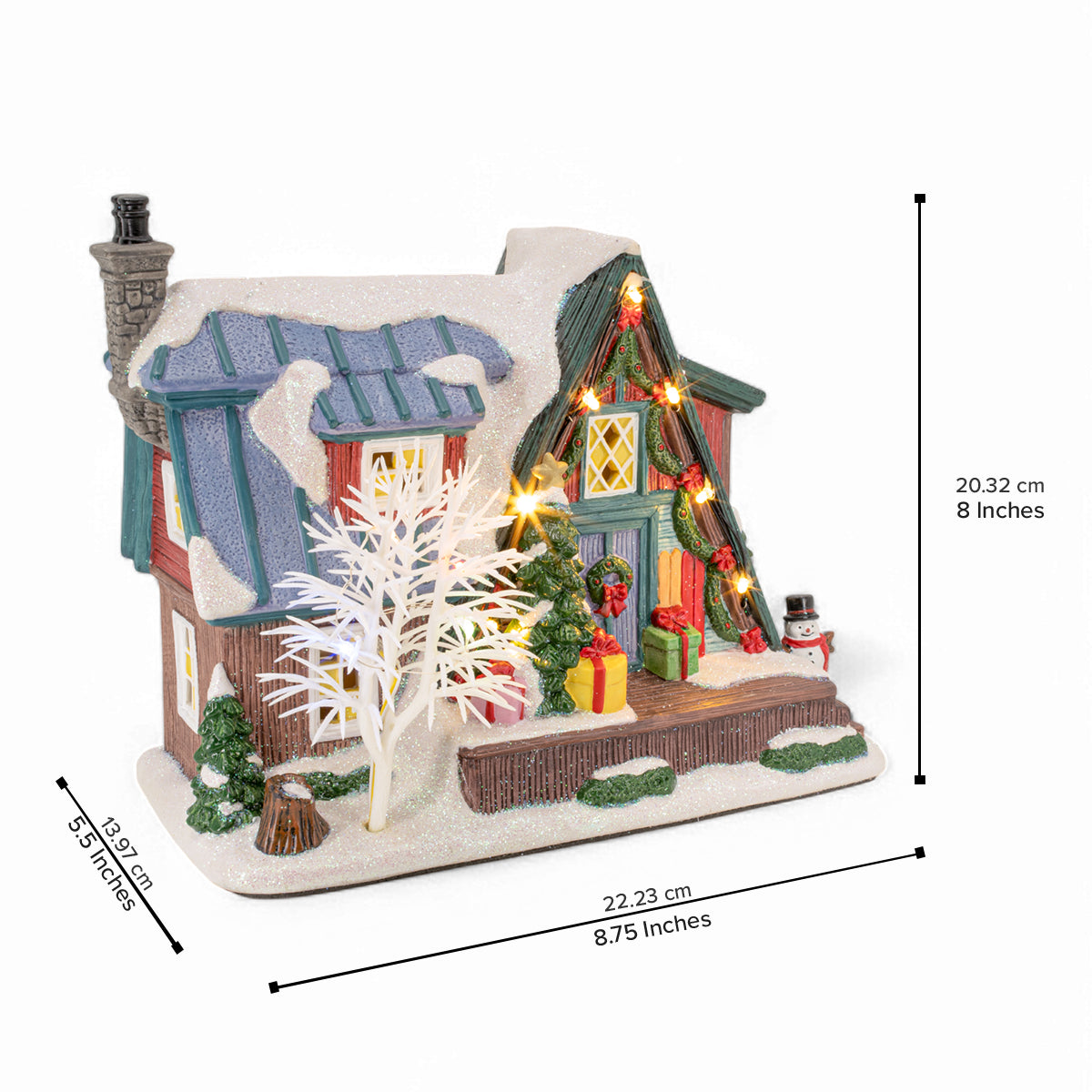 Country Log Cabin – Lighted Christmas Village Building