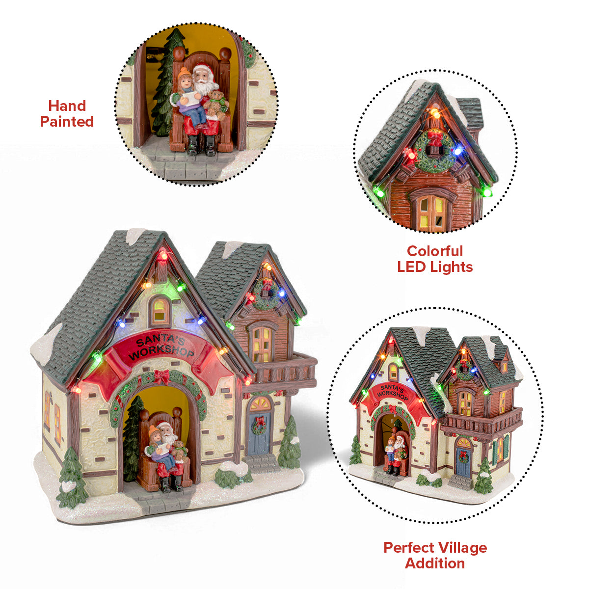 Santa’s Workshop – Lighted Christmas Village Building