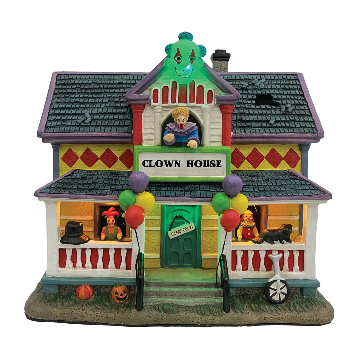 LED Clown Porcelain  House fgsquarevillage