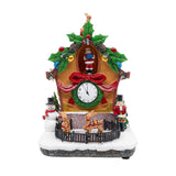 Holiday Cuckoo Clock with Animated Santa Christmas Village