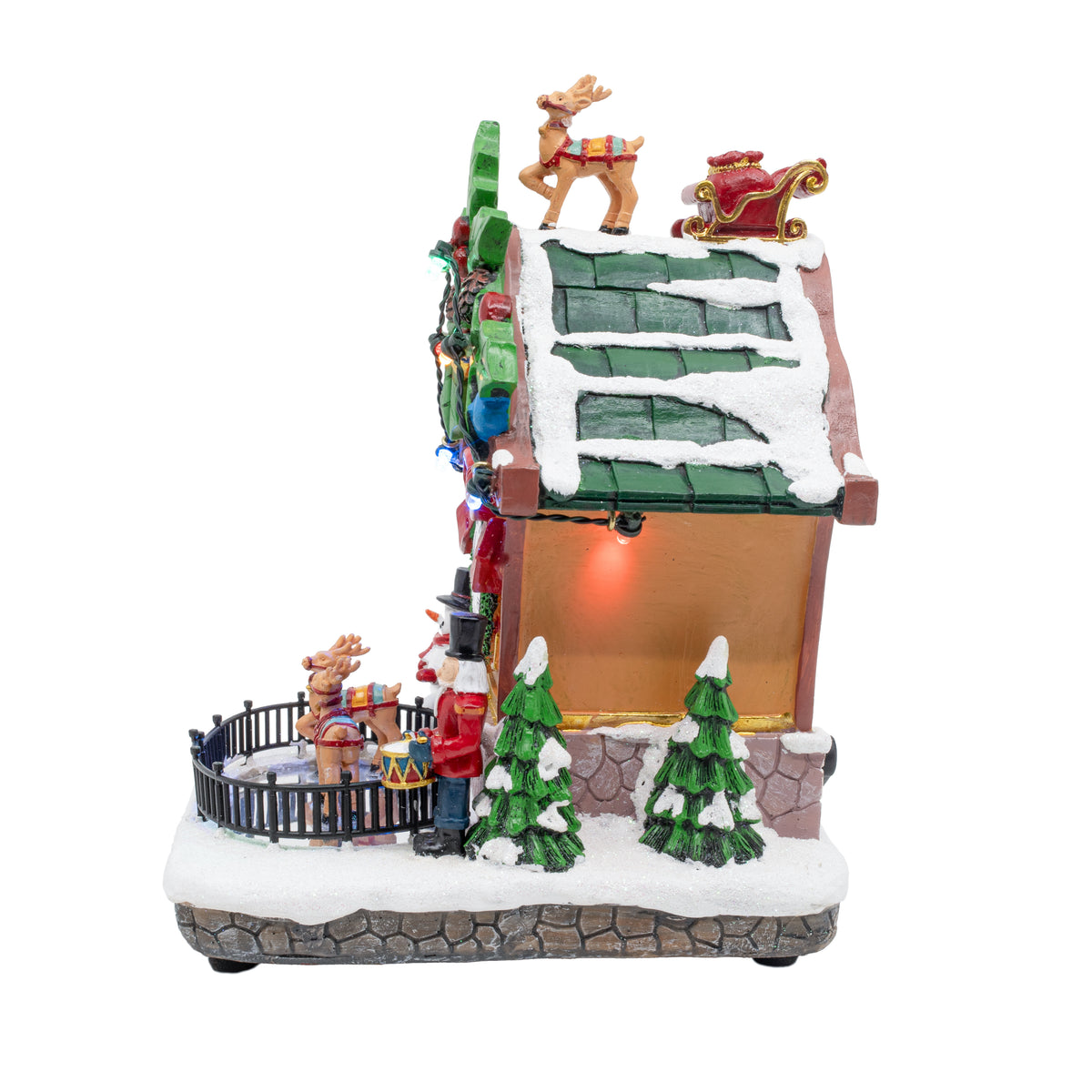 Holiday Cuckoo Clock with Animated Santa – Christmas Village Decoration