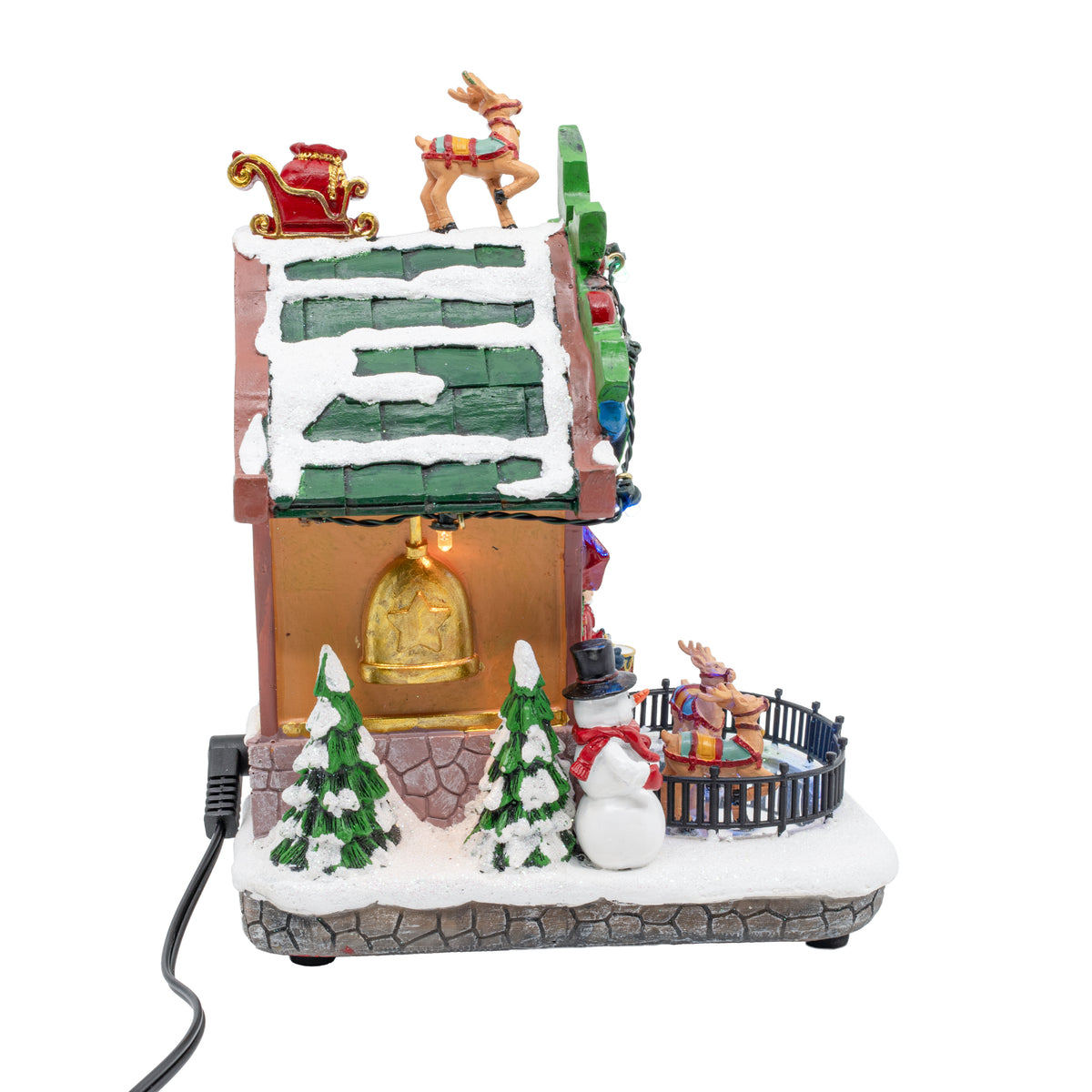 Holiday Cuckoo Clock with Animated Santa – Christmas Village Decoration