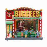 BigBees Retro Department Store with Window Display Animated Christmas Village Decoration