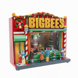 BigBees Retro Department Store with Window Display Animated Christmas Village Decoration