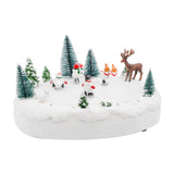 Snowmen Ice Skating Rink Outdoor Park Animated Christmas Village Decoration