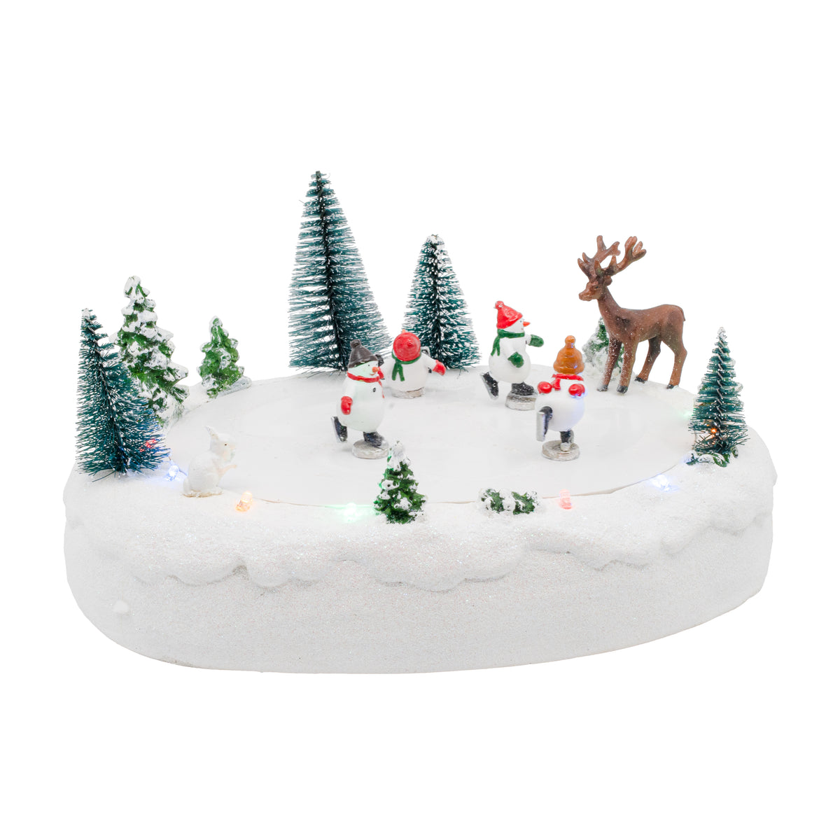 Snowmen Ice Skating Rink Outdoor Park Animated Christmas Village Decoration