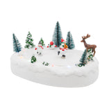 Snowmen Ice Skating Rink Outdoor Park Animated Christmas Village Decoration