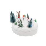 Snowmen Ice Skating Rink Outdoor Park Animated Christmas Village Decoration