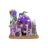 The Webbed Barn – Lighted Halloween Village Building