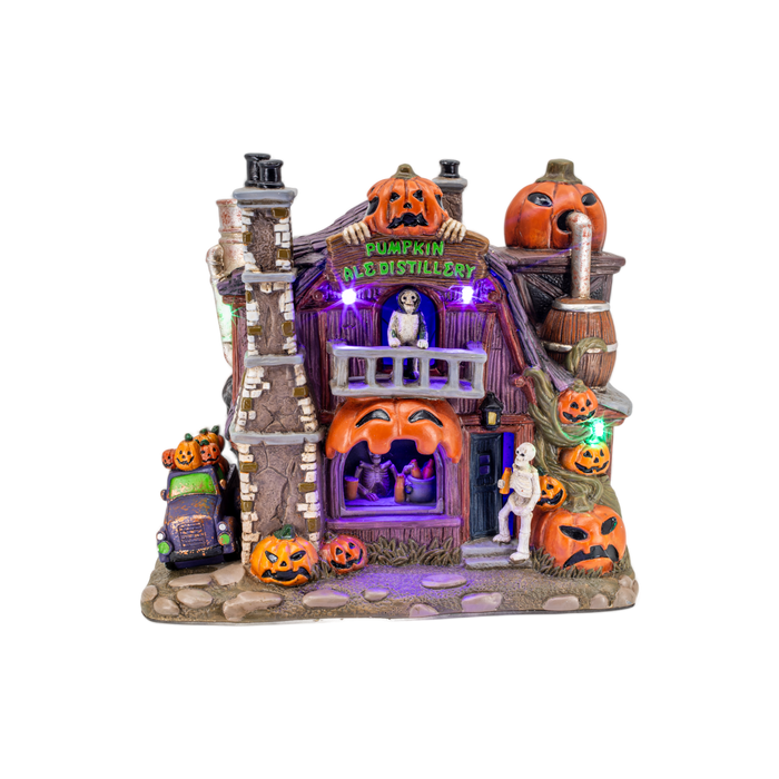Pumpkin Ale Distillery – Lighted Halloween Village Building