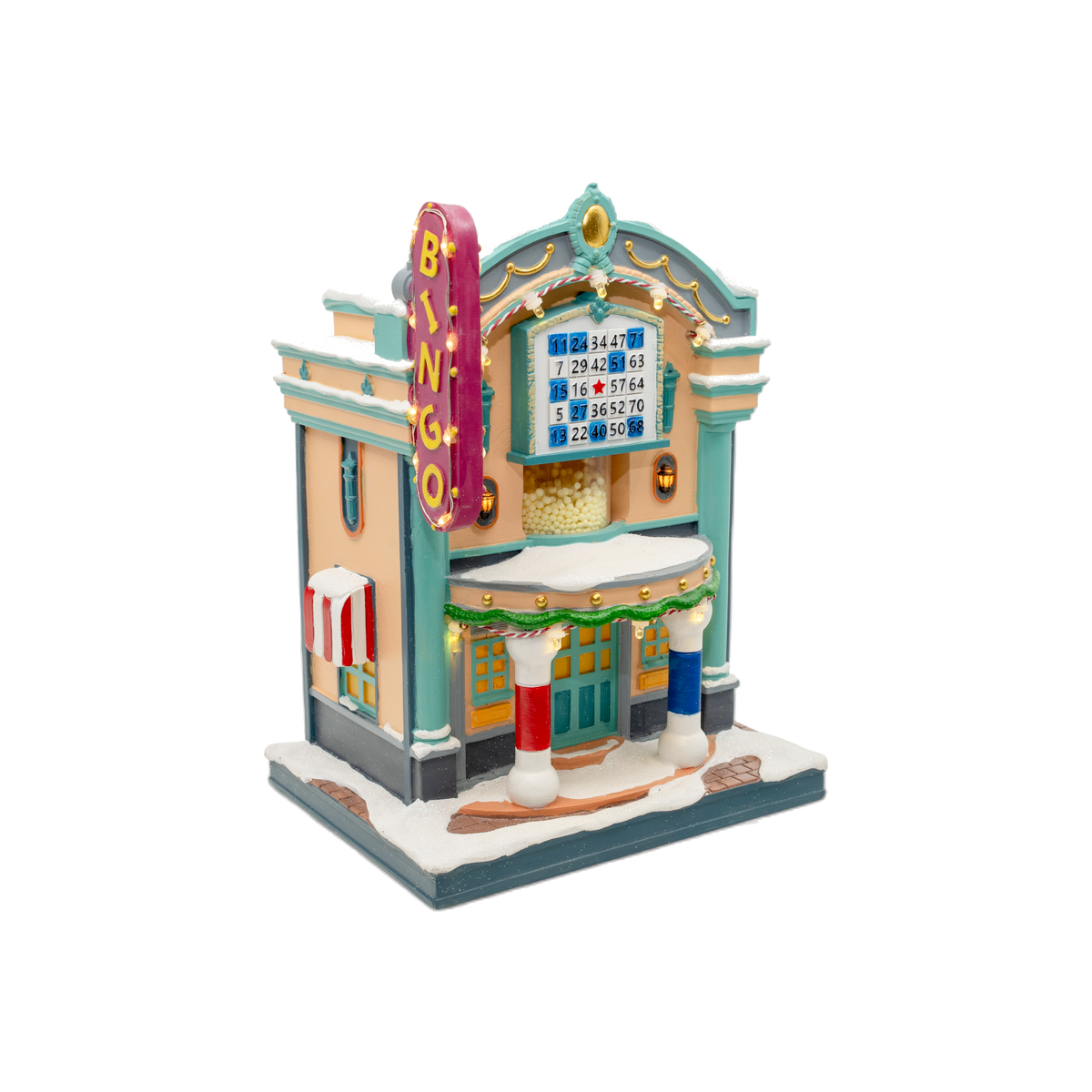 Dauber's Bingo Hall – Lighted Animated Christmas Village Piece