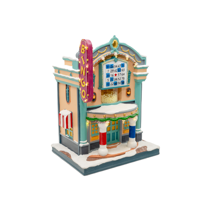 Dauber's Bingo Hall – Lighted Animated Christmas Village Piece