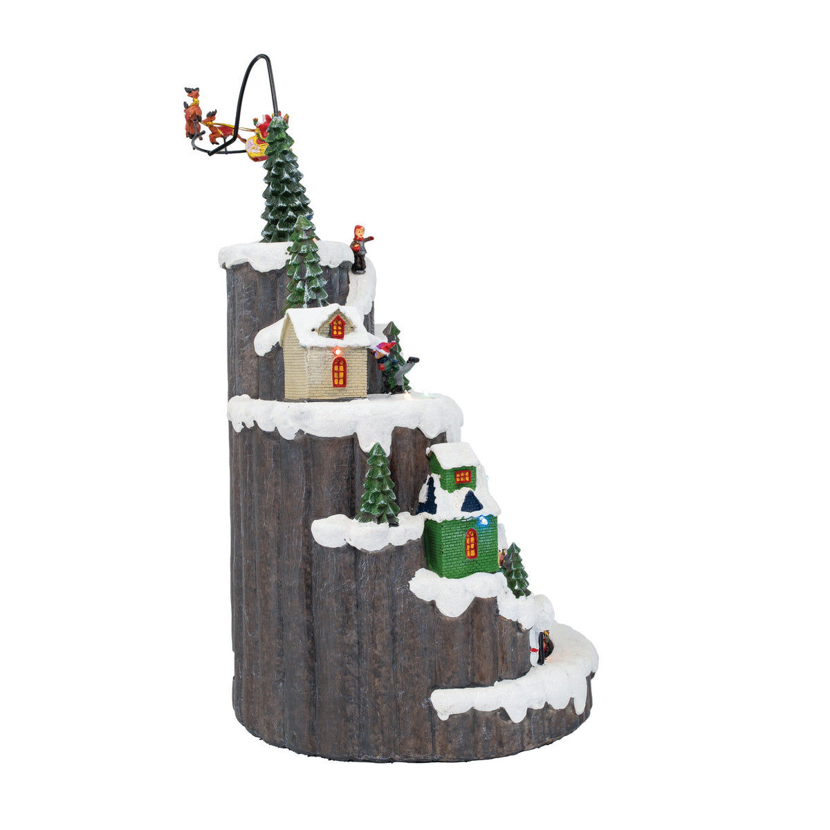 Hill Town Village with Train & Santa – Animated Musical Christmas Village