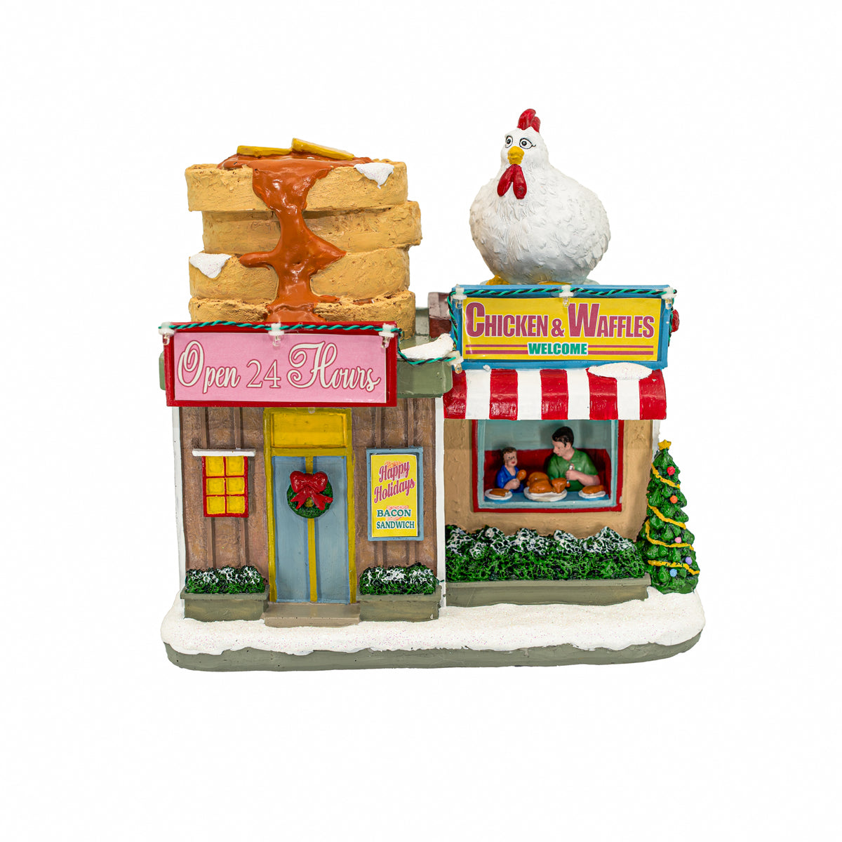 Chicken and Waffles Restaurant – Animated Musical Christmas Village Building