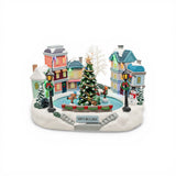 City Park Skating – Lighted Animated Christmas Village Piece