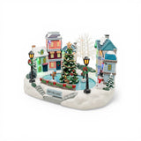 City Park Skating – Lighted Animated Christmas Village Piece