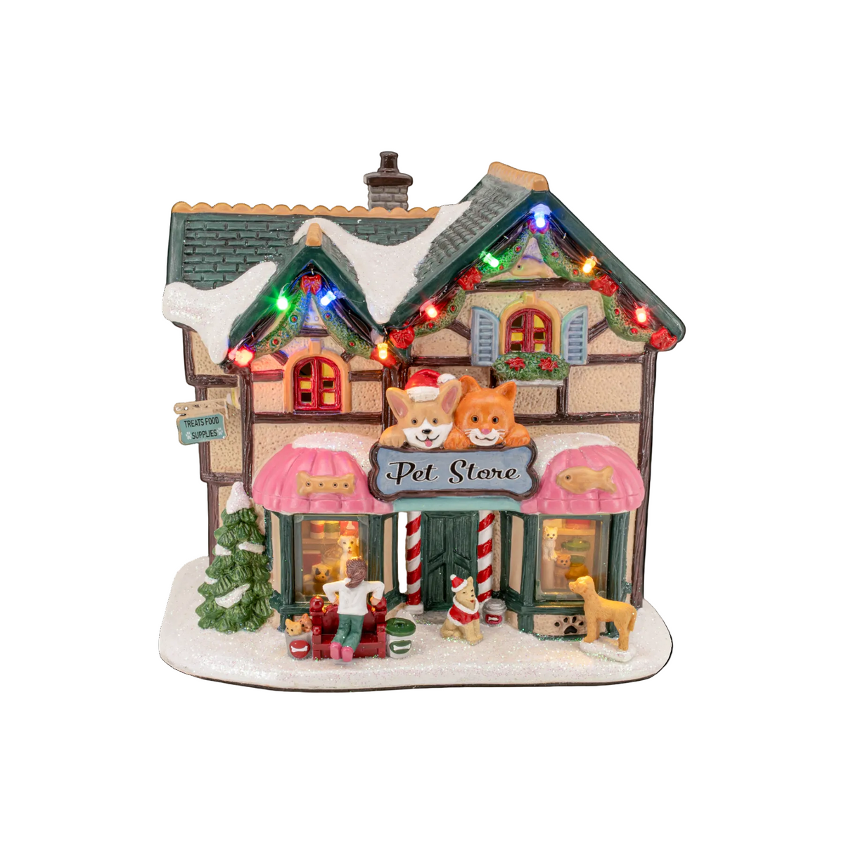 Holiday Pet Store – Lighted Christmas Village Building