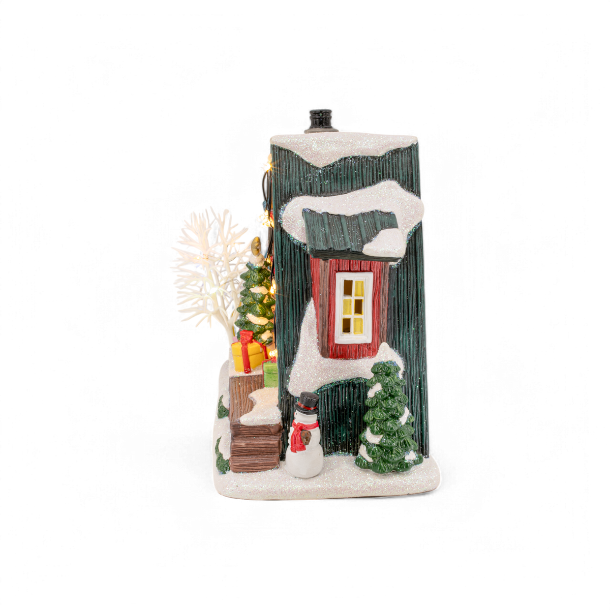 Country Log Cabin – Lighted Christmas Village Building