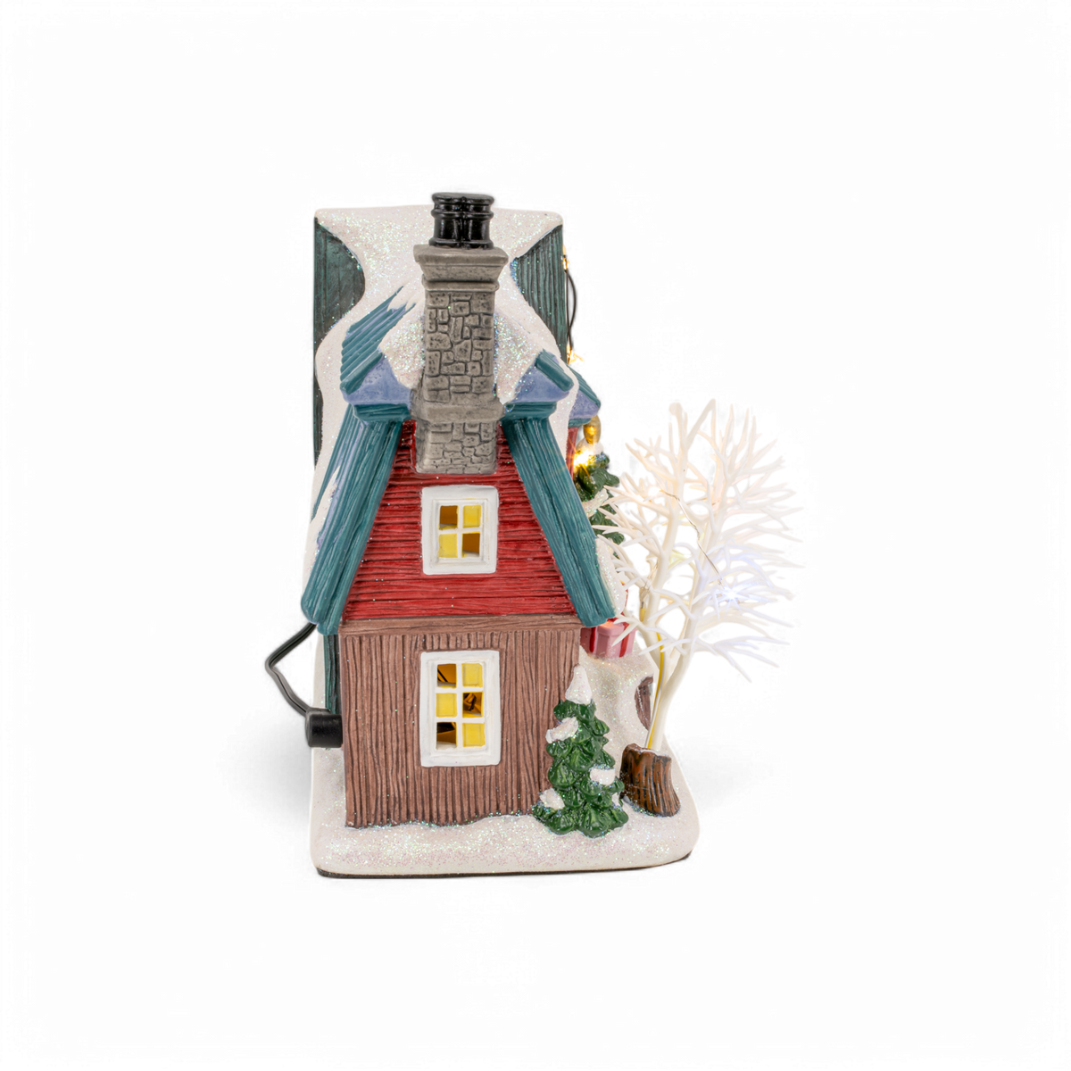 Country Log Cabin – Lighted Christmas Village Building