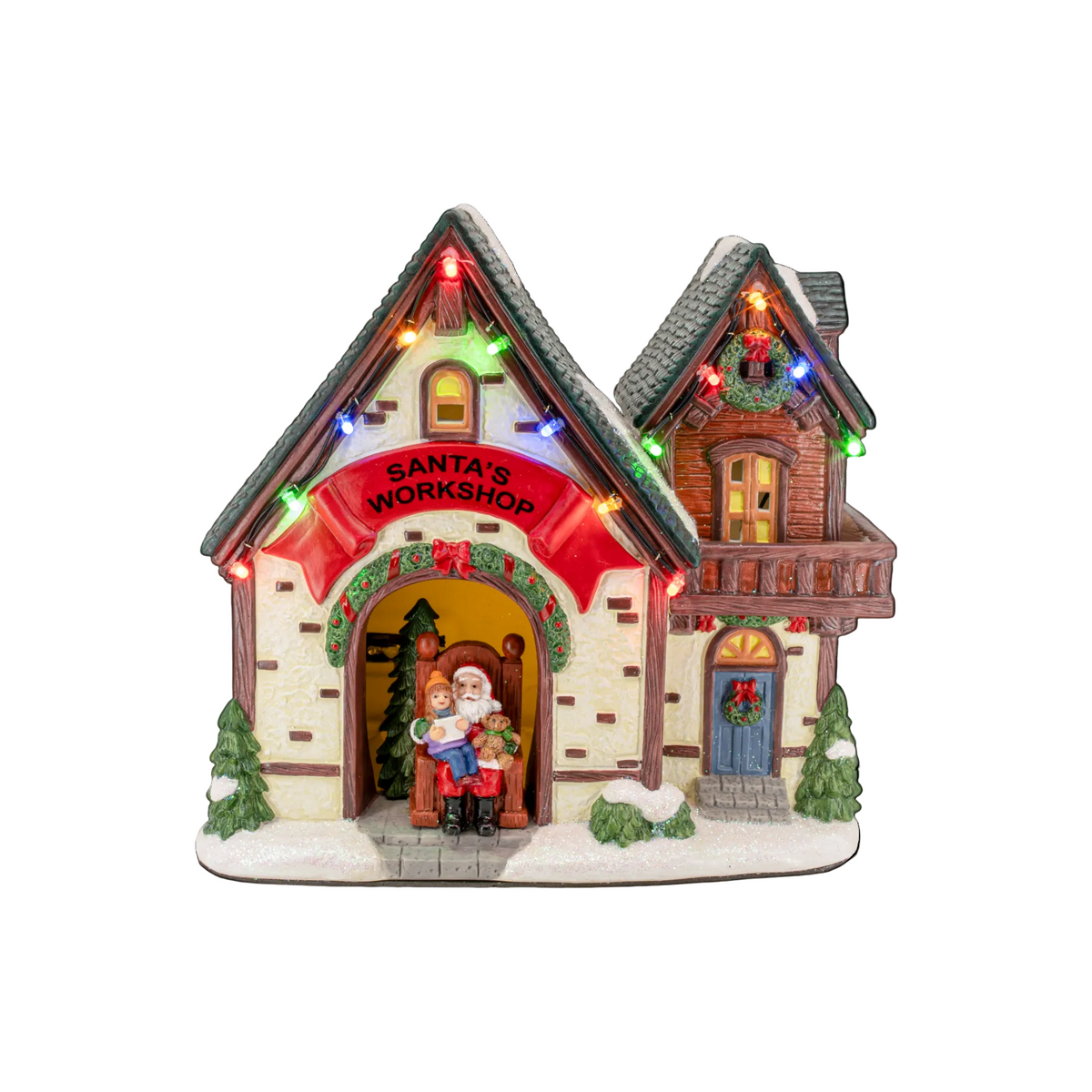 Santa’s Workshop – Lighted Christmas Village Building