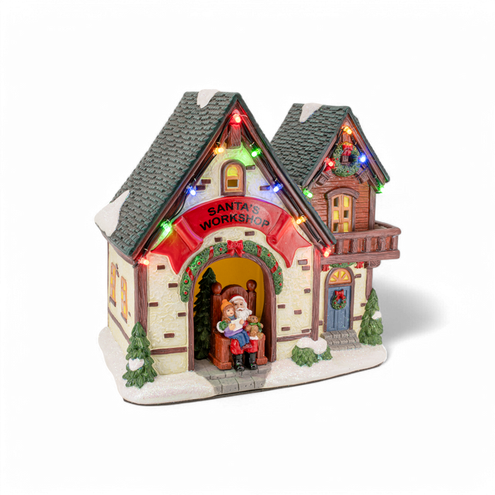 Santa’s Workshop – Lighted Christmas Village Building