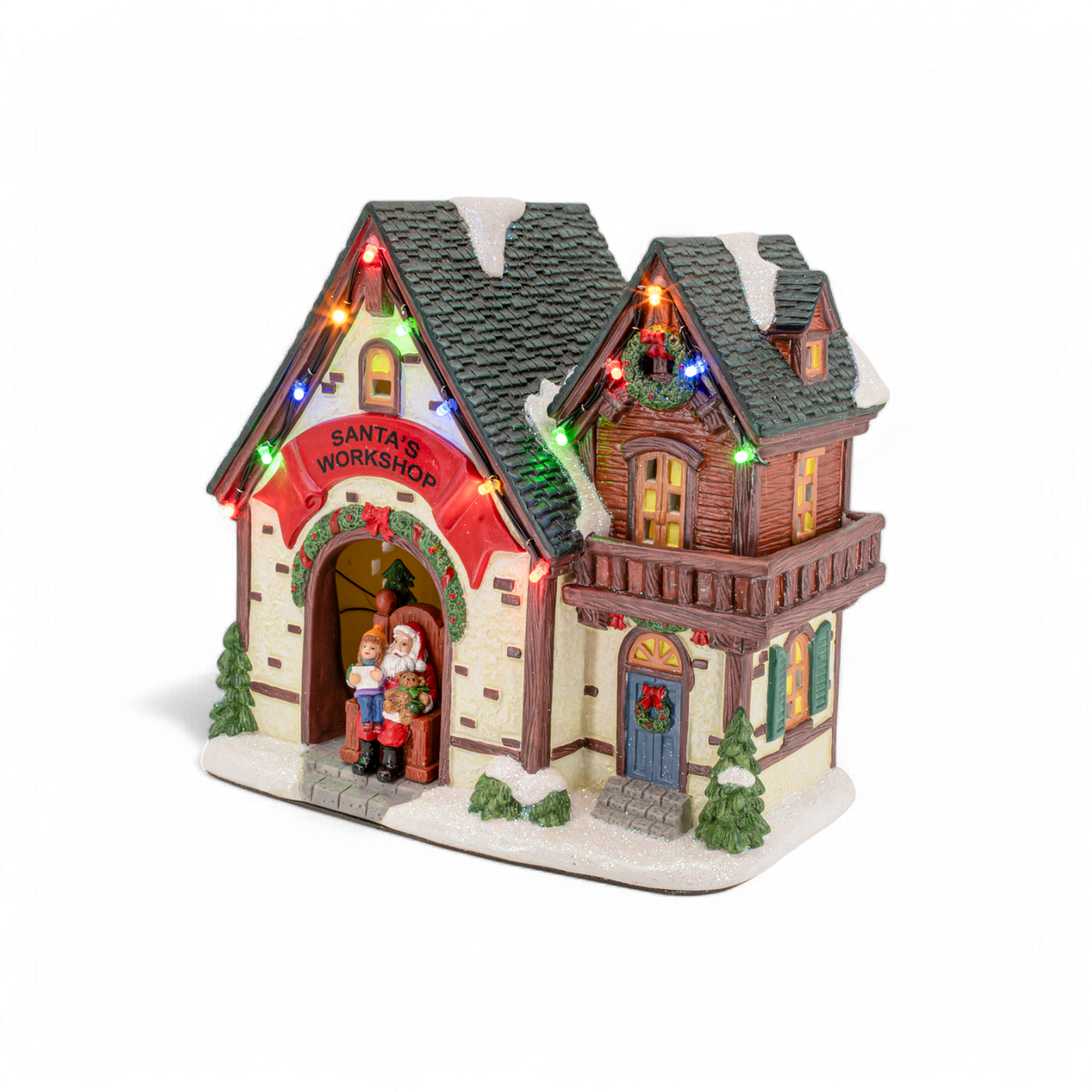 Santa’s Workshop – Lighted Christmas Village Building