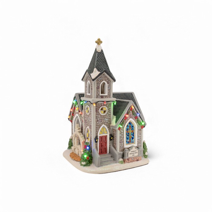 Corner Cathedral – Lighted Christmas Village Church
