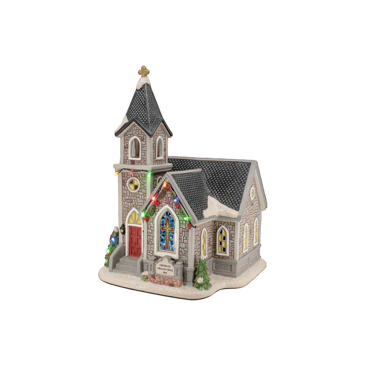 Corner Cathedral – Lighted Christmas Village Church