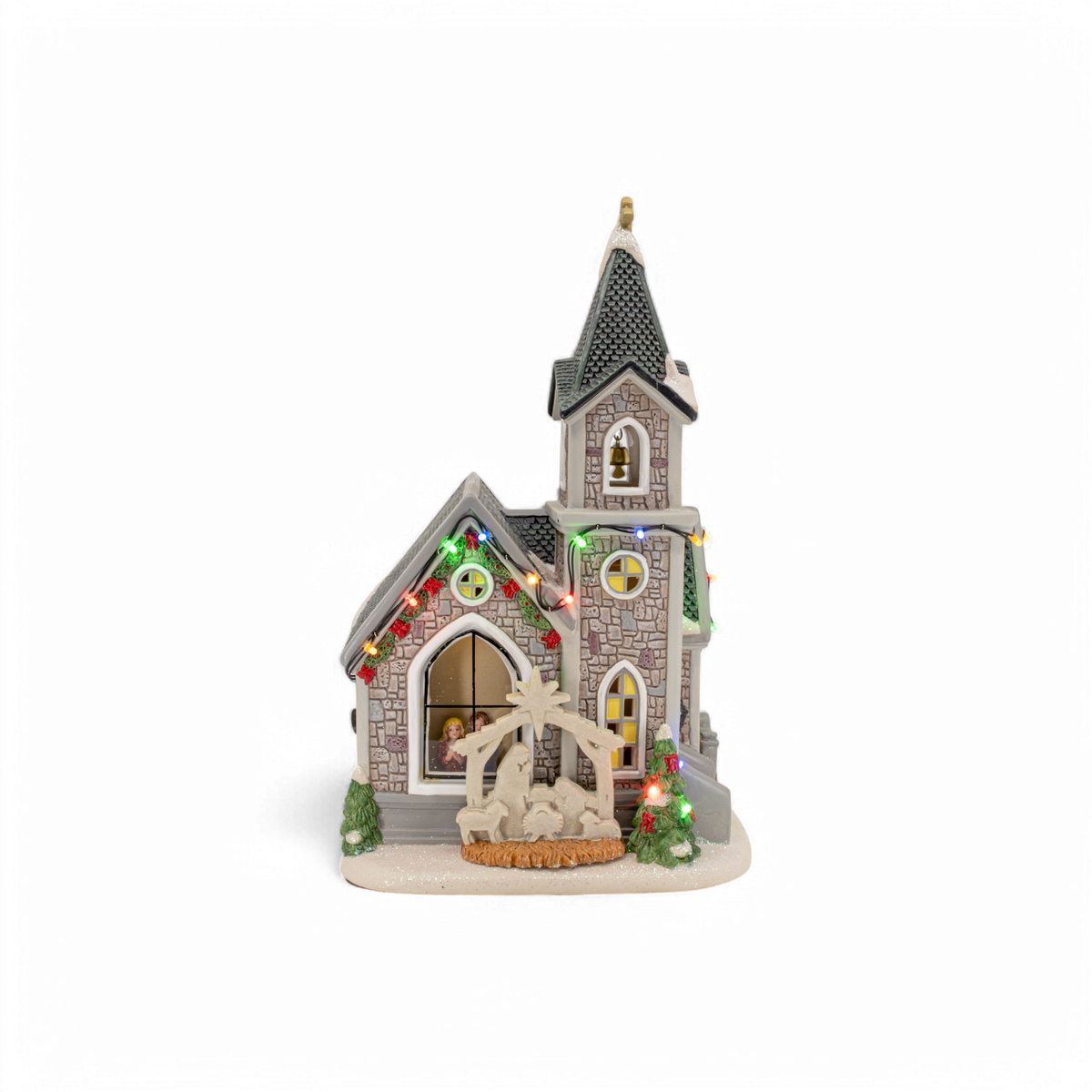 Corner Cathedral – Lighted Christmas Village Church