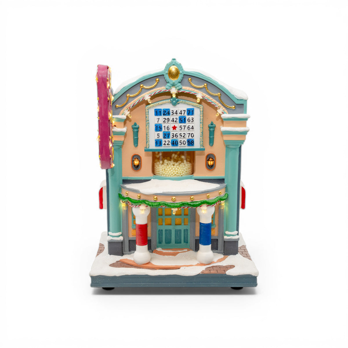 Dauber's Bingo Hall – Lighted Animated Christmas Village Piece