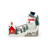 Snowman Ski-Lift – Lighted Animated Christmas Village Piece