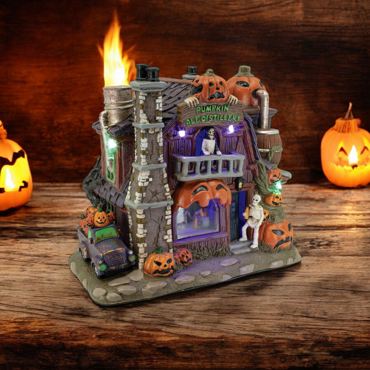 Pumpkin Ale Distillery – Lighted Halloween Village Building