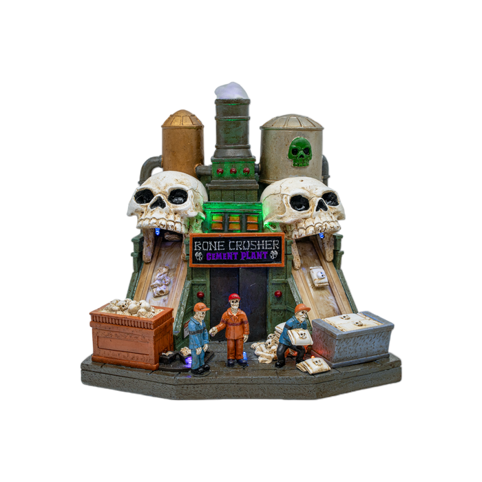 Bone Crusher Cement Factory – Lighted Animated Halloween Village Piece