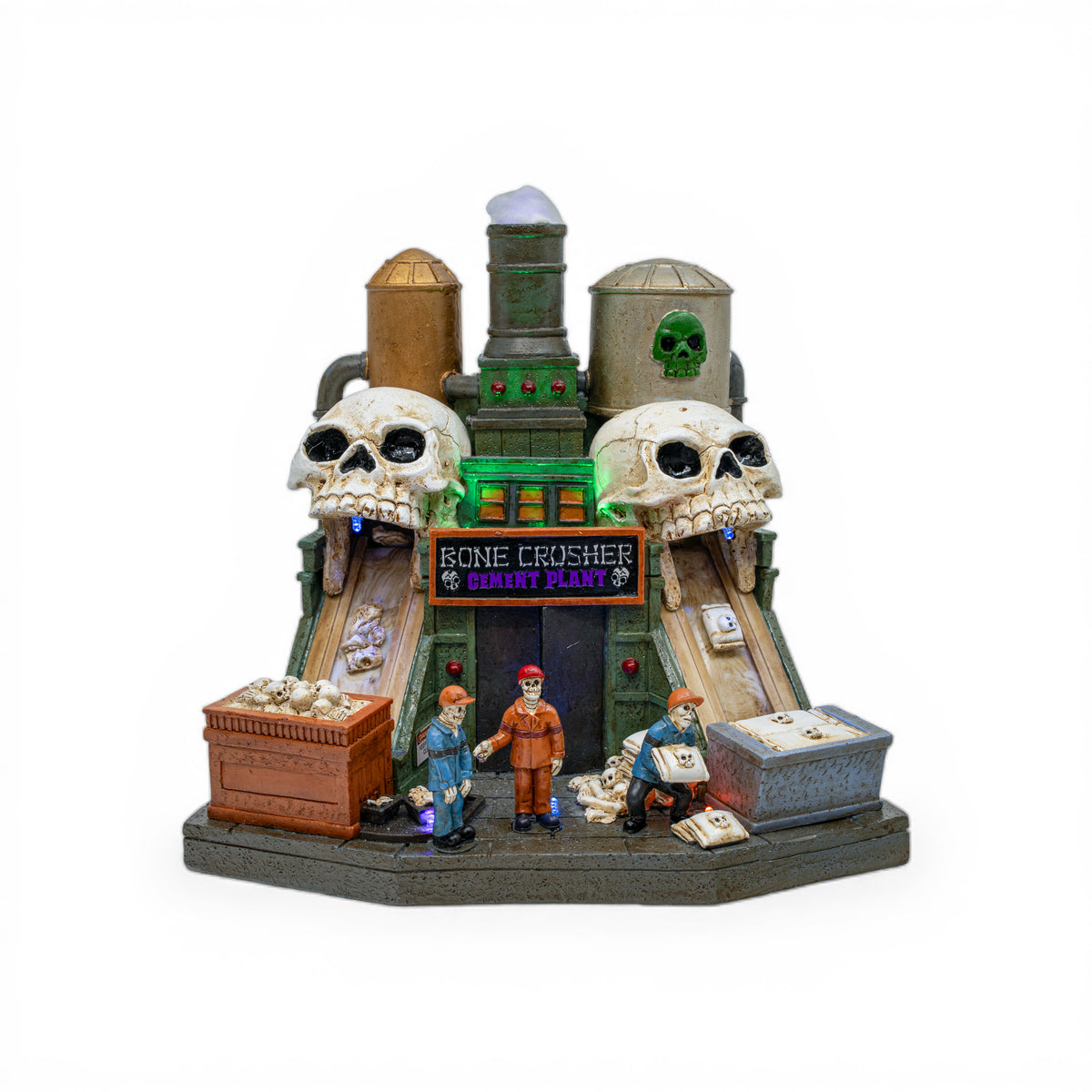 Bone Crusher Cement Factory – Lighted Animated Halloween Village Piece