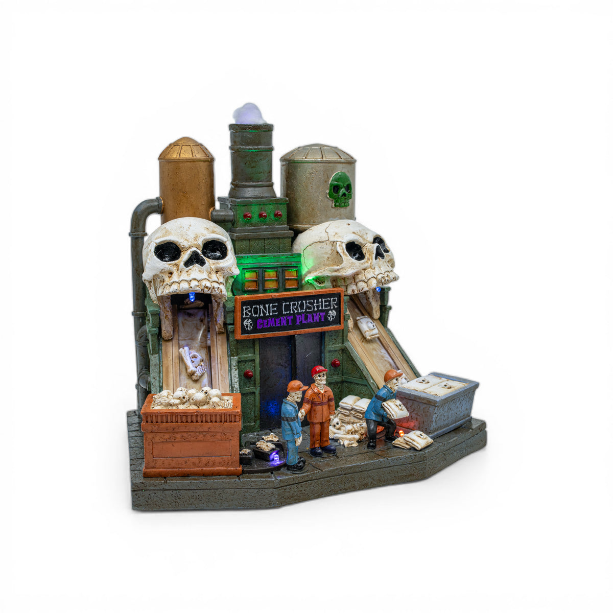 Bone Crusher Cement Factory – Lighted Animated Halloween Village Piece