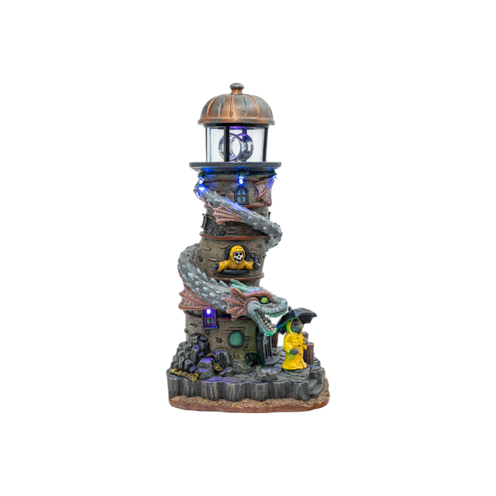 Sea Serpent Lighthouse – Lighted Animated Halloween Village Piece